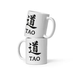 Tao 道 Calligraphy Mug with English Text – 11 oz Ceramic