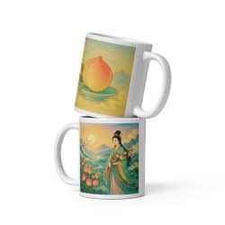 Queen Mother of the West & Peach of Immortality Mug – 11 oz White Ceramic
